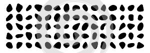 Pebble, paving and cobble stones vector set. Smooth paving elements. Blotch circle shapes collection. Irregular random