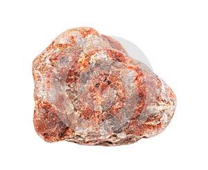 pebble of pegmatite feldspar rock isolated