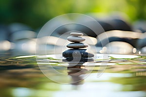 A pebble in a pond and ripples around. International Day of Slowness.