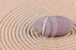 Pebble in a raked sand circle