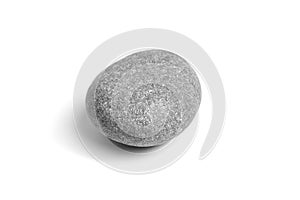 Pebble. Smooth gray sea stone isolated on white background