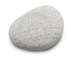 Pebble. Smooth gray sea stone isolated on white background with shadows, clipping path  for isolation without shadows on white.