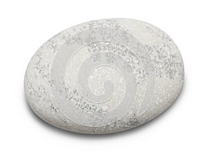 Pebble. Smooth gray sea stone isolated on white background with shadows, clipping path  for isolation without shadows on white.