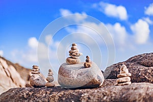 Pebble stack on tropical beach