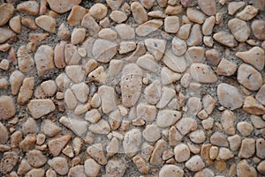 The pebble stone floors and wall, background textures.