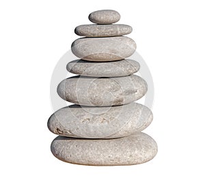 Pebble stone set balance arrangement beach round like zen symbol