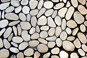 Pebble stone wall