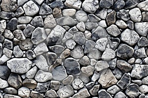 Pebble stone wall texture background for interior exterior decoration and industrial construction concept design