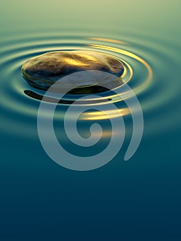 pebble stone in water with ripples background