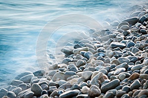 Pebble stones by the sea