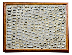 Pebble on wooden frame