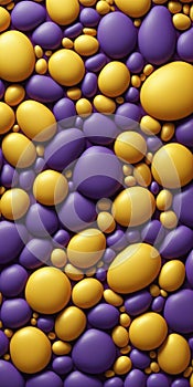 Pebbled Shapes in Purple and Yellow