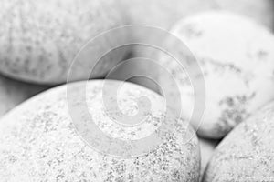 Pebbles background, abstract background with dry round gray reeble stones, gray close-up pebbles background, spa relaxation concep