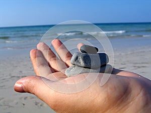 Pebbles on beach