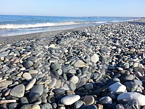 Pebbles in beach