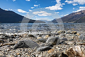 Pebbles on a beach of Lake Como