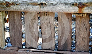 Pebbles, beach, Norfolk, sea defences photo