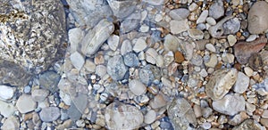 Pebbles beach, stones background