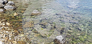 Pebbles beach, stones background