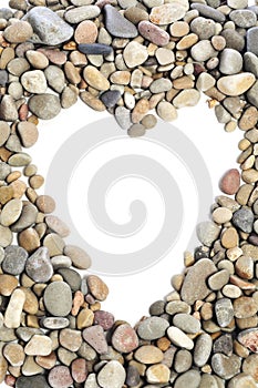 Pebbles heart frame