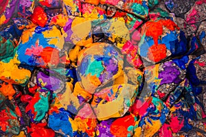 Pebbles painted bright colored paint