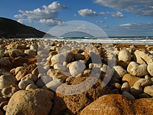 Pebbles in Ramla l-Hamra Bay, Gozo, Maltese Islands, Malta