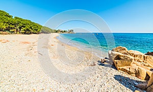 Pebbles and rocks in Santa Maria Navarrese beach photo