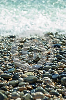 Pebbles and sea