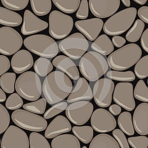 Pebbles seamless pattern. Stone seamless background texture.