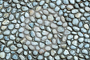 Pebbles texture of floor, Tile stone background. Pattern gray color of modern style design decorative real stone surface