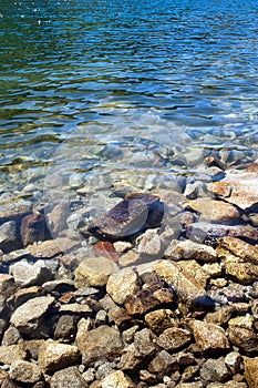 Pebbles under water