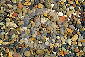 Pebbles under water
