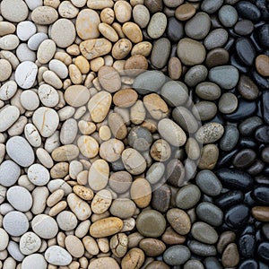 The pebbles are uniformly rounded creating a visually appealing texture