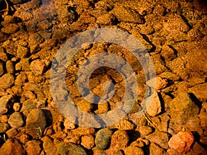 Pebbles in water