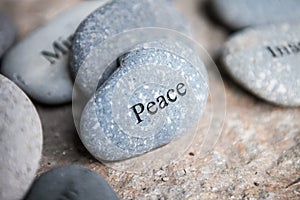 Pebbles with words