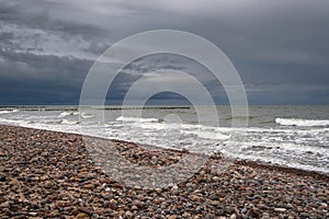 A pebbly beach on the Baltic Sea