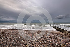 A pebbly beach on the Baltic Sea