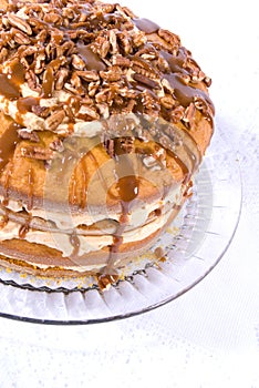 Pecan,caramel and pumpkin flavored cake