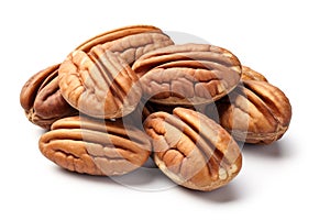 Pecan nut, nutty, food, meal, plant and nature, illustration. Generative AI