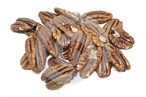 Pecan nuts isolated on white