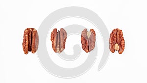 Pecan nuts isolated on white background