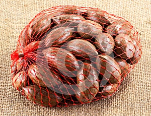 Pecan nuts in net