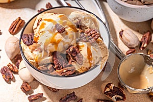 Pecan pie ice cream bowl