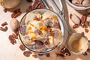 Pecan pie ice cream bowl