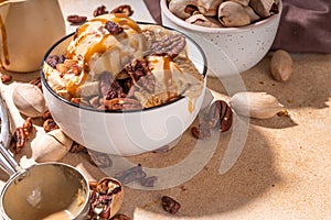 Pecan pie ice cream bowl