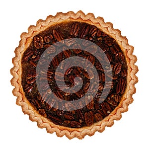 Pecan pie isolated on a white background