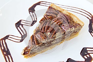 Pecan Pie Slice Closeup