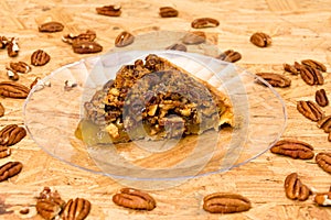 Pecan Pie Slice with Pecans