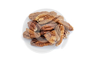 Pecans isolated on white background