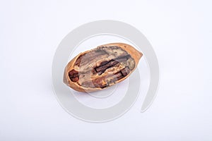 Pecans nuts on white background.